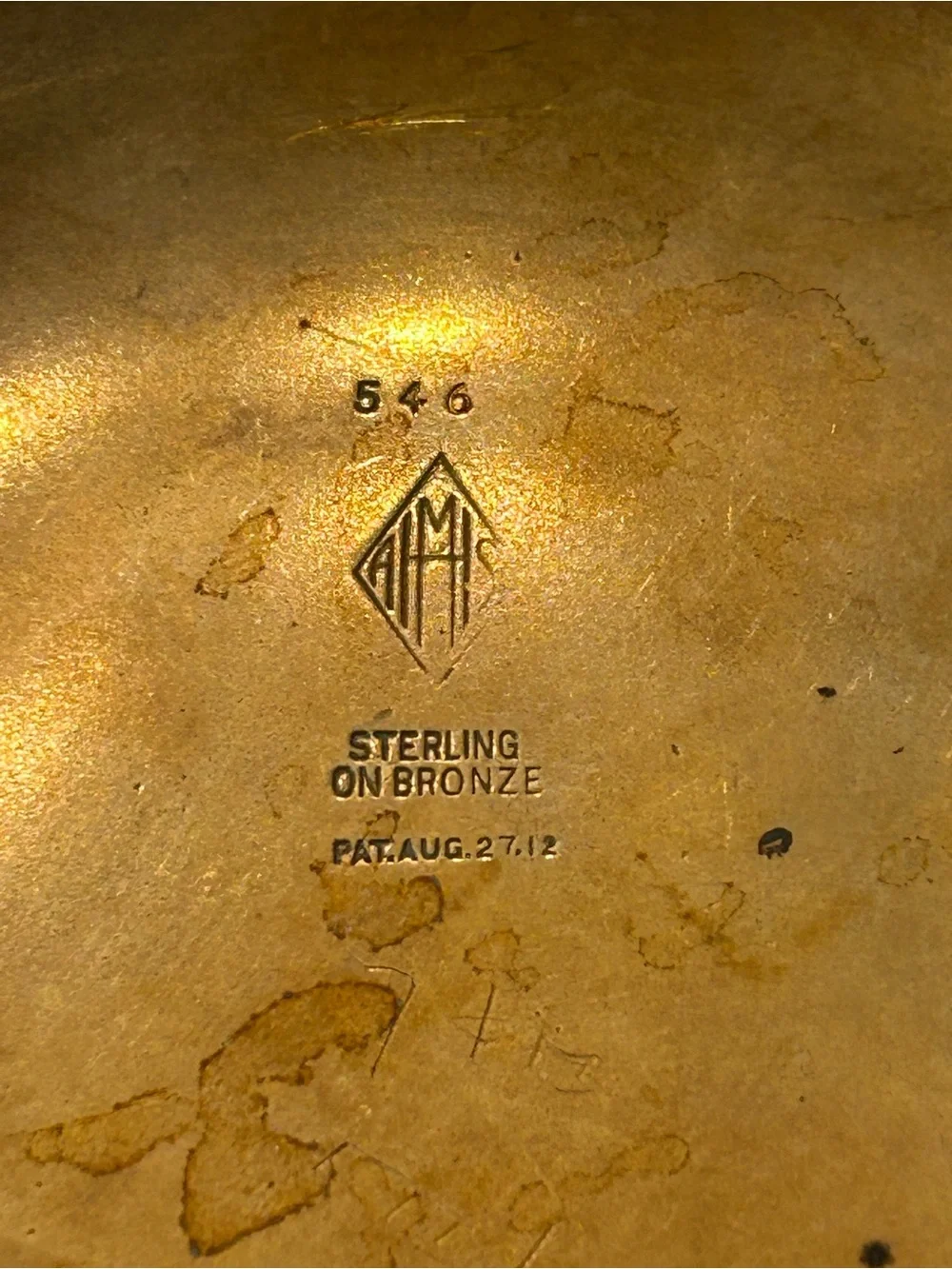 Antique Heintz Art Metal Shop Sterling on Bronze 6